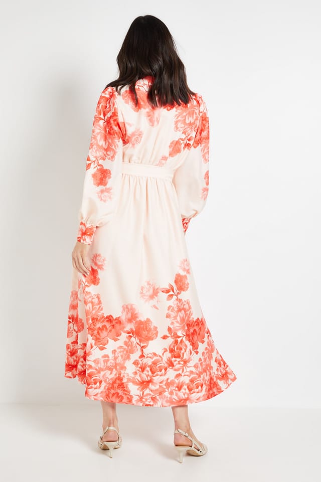 Wallis Wallis Women's Summer Floral Western Shirt Dress in Orange - 3