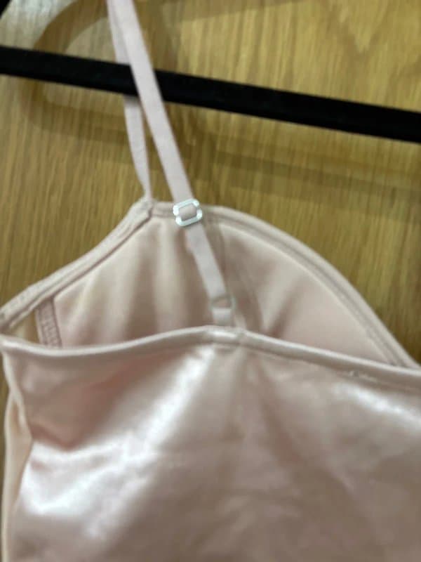 New Look baby pink silk look padded bralette corset style top