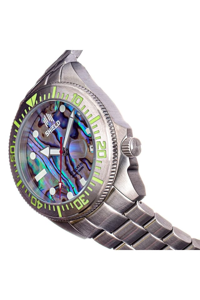 Shield Shield Men's Atlantic Abalone Bracelet Watch with Date in Silver - 3