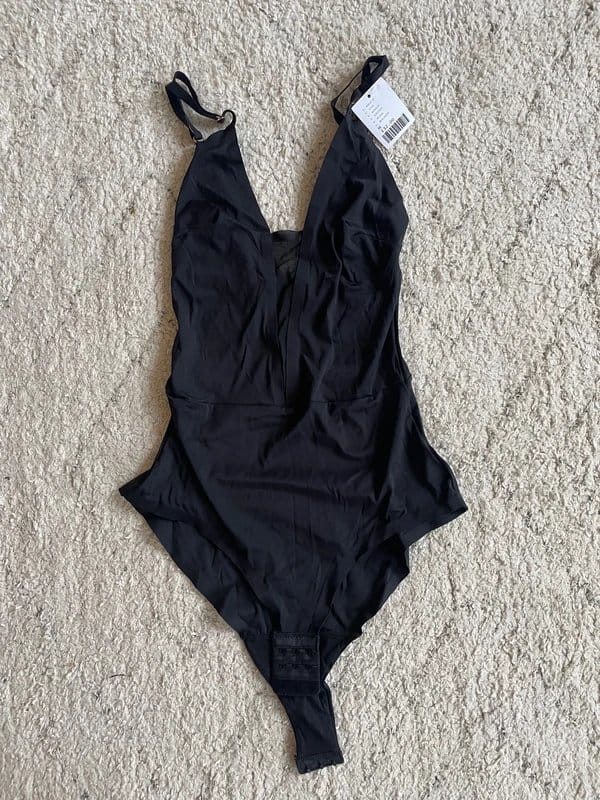 Urban Outfitters Black Mesh V-Cut Bodysuit Leotard