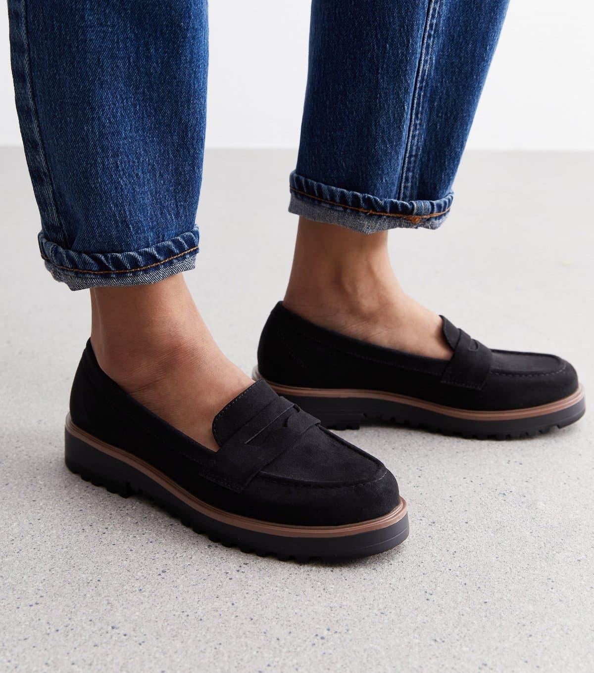New Look Women's Black Suedette Chunky Loafers New Look