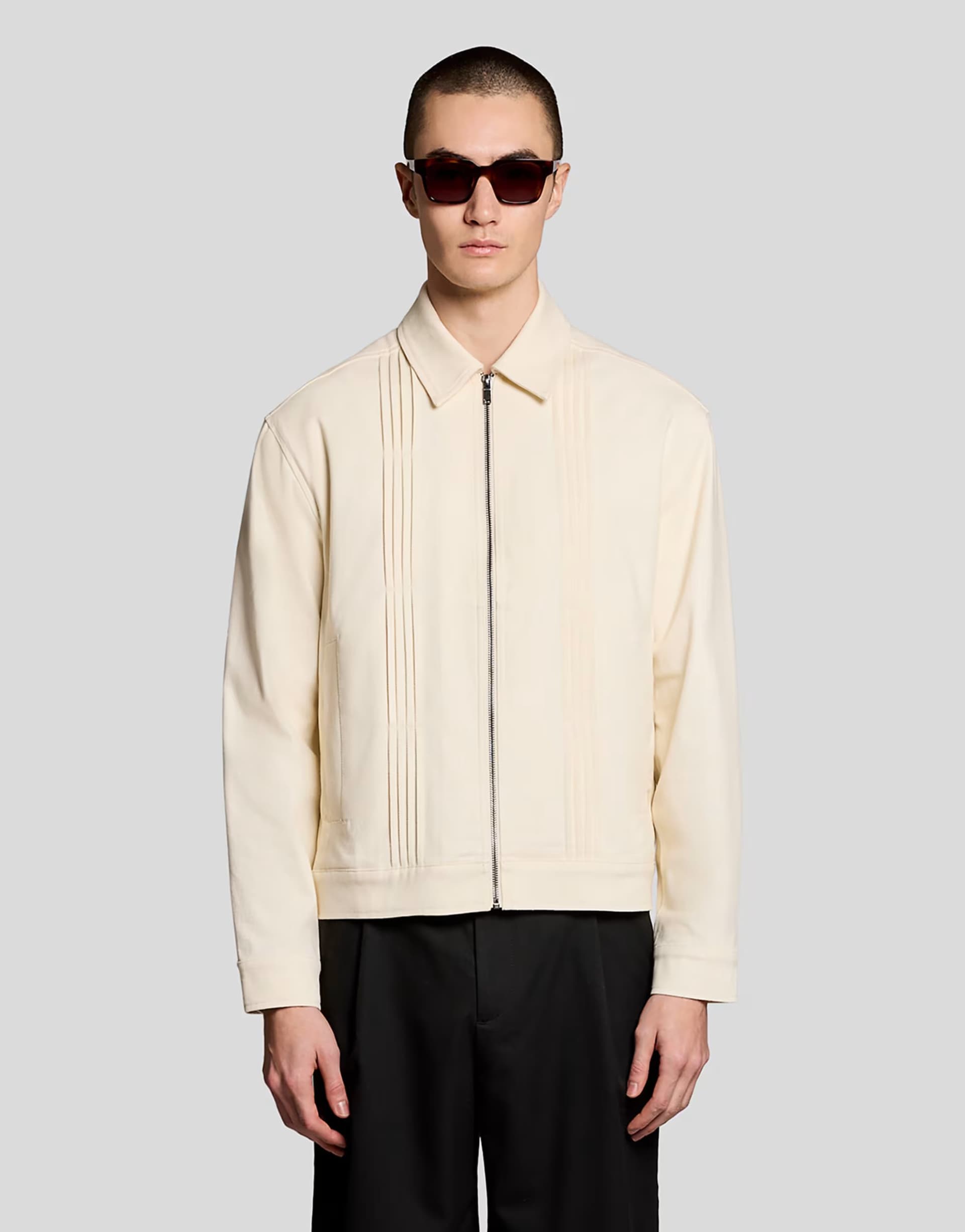 ASOS Lyle & Scott Mid jackets pintuck jacket in x684 radiant ecru