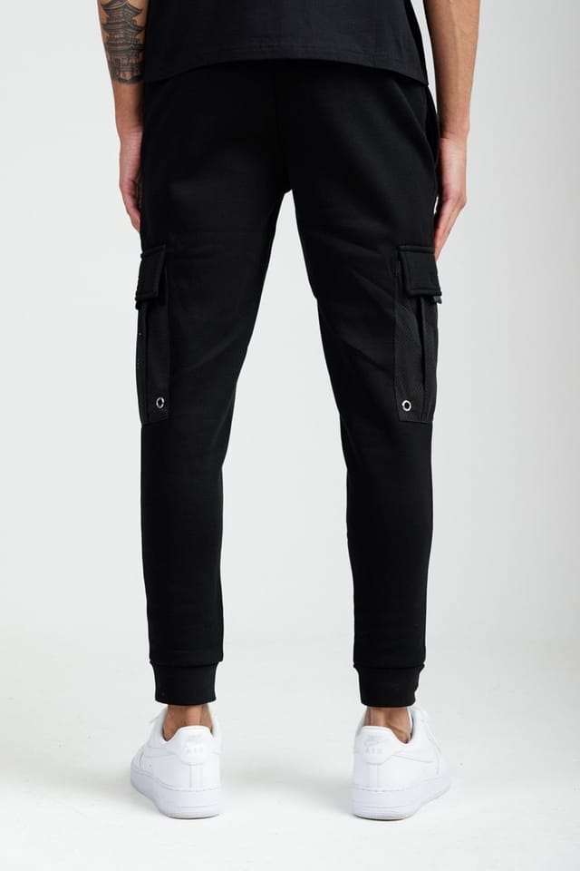 Foray Foray Men's Multi Pocket Utility Cargo Joggers in Black - 2