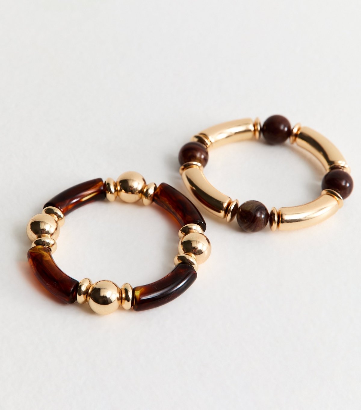 New Look Pack Of 2 Gold Tone Beaded Bracelets New Look - 3