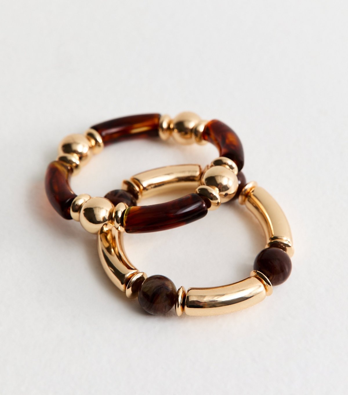 New Look Pack Of 2 Gold Tone Beaded Bracelets New Look - 4