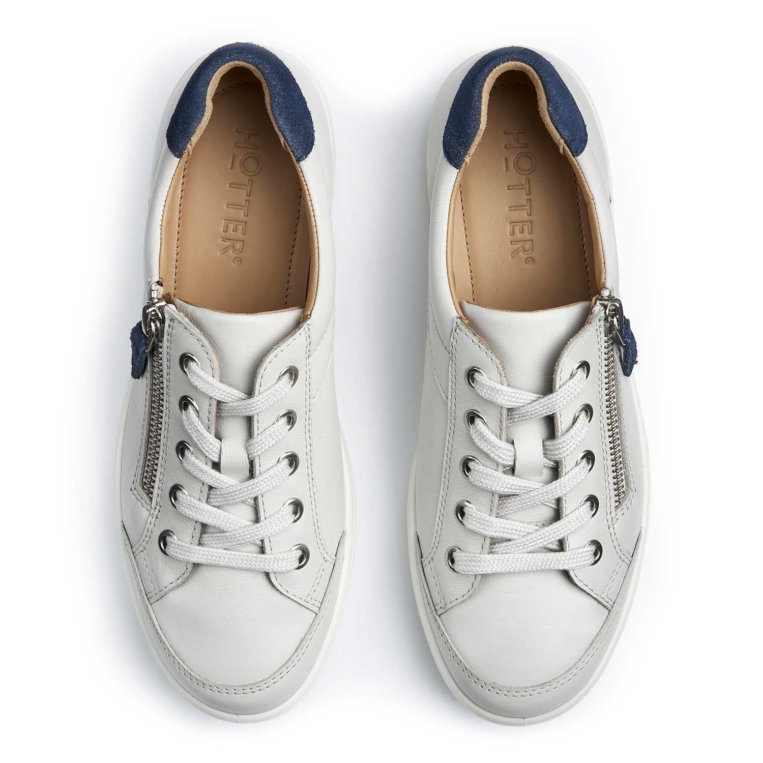 Hotter Hotter Women's Extra Wide 'Chase II' Deck Shoes in Light Grey - 4