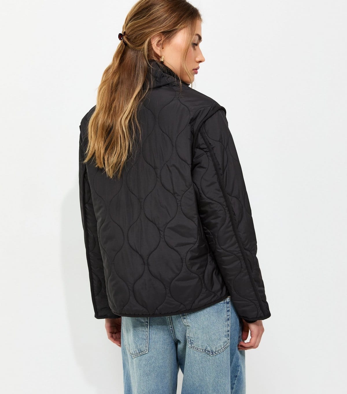 New Look Women's Black Quilted High Neck Jacket New Look - 4