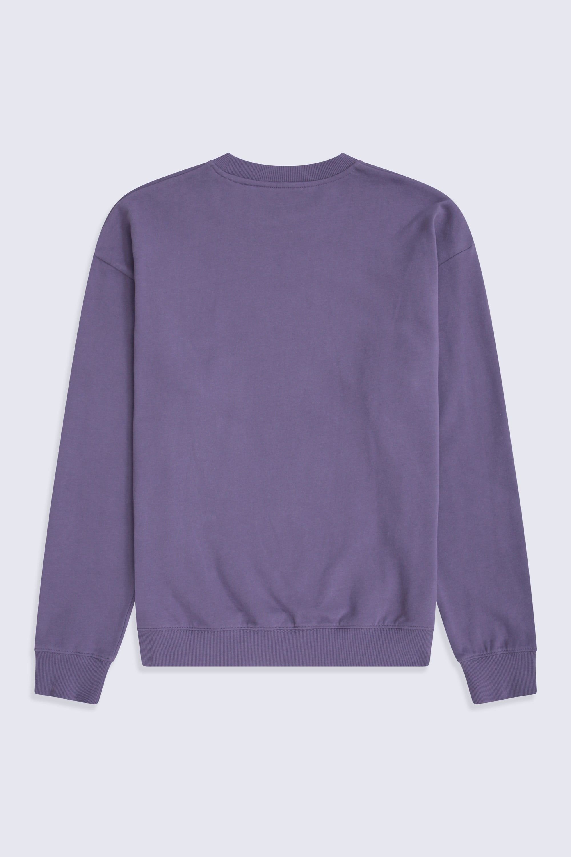 Animal Animal Men's 'Jonah' Ribbed Cuffs Cotton Drop Shoulder Sweatshirt in Purple - 2