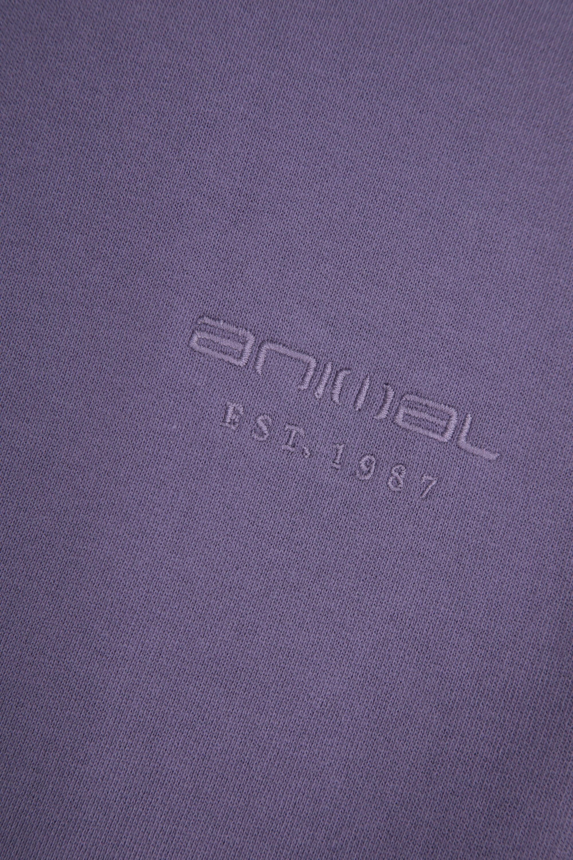 Animal Animal Men's 'Jonah' Ribbed Cuffs Cotton Drop Shoulder Sweatshirt in Purple - 4