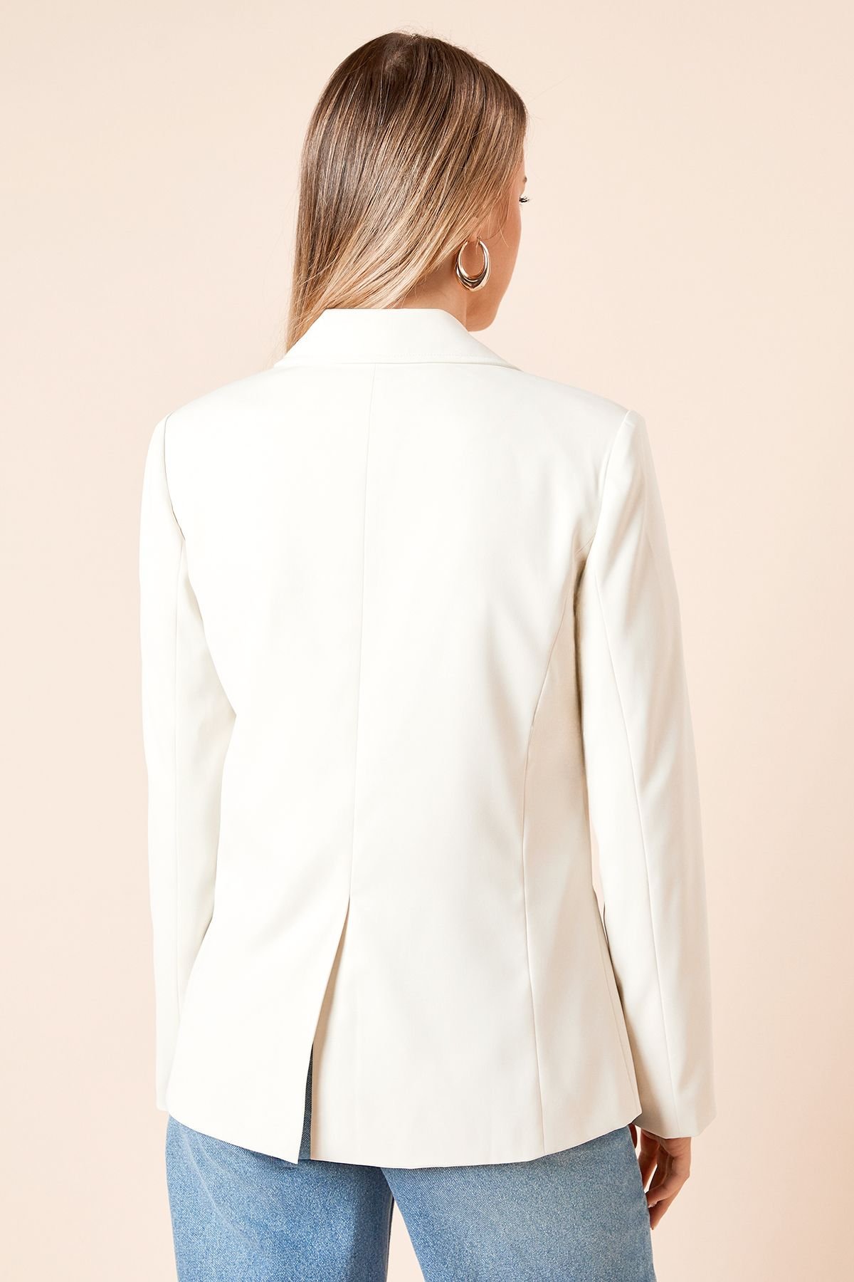 Dorothy Perkins Dorothy Perkins Women's Tailored Seam Front Detail Blazer in Ecru - 4