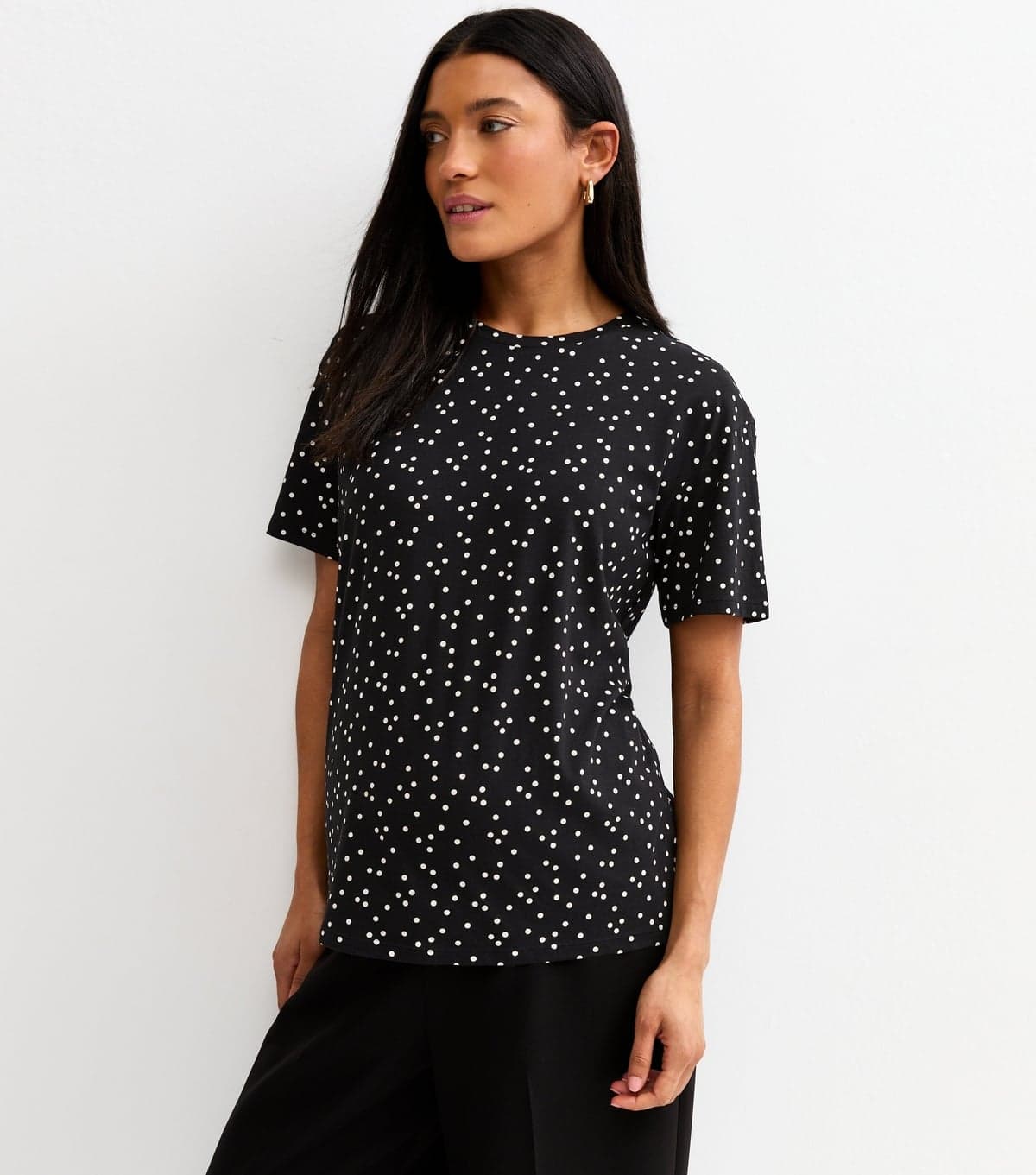New Look New Look Black Spot Print Maternity T-Shirt