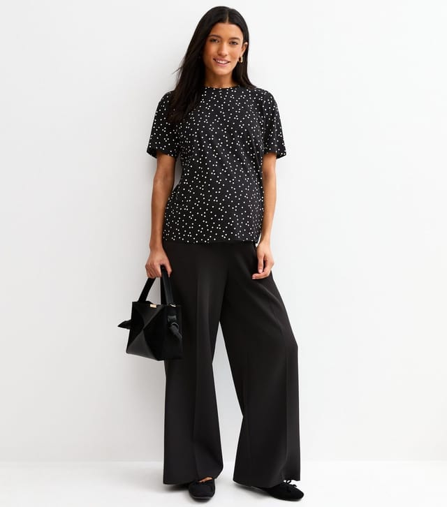 New Look Women's Maternity Black Cotton Spot Print T-Shirt New Look - 3