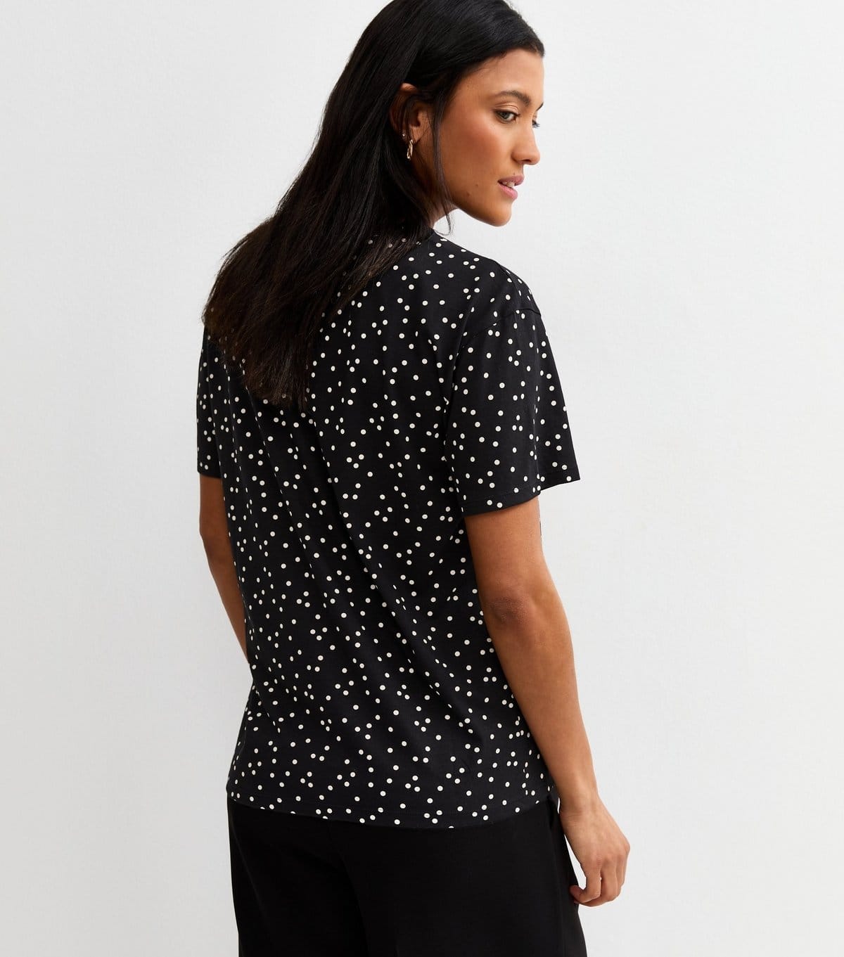 New Look Women's Maternity Black Cotton Spot Print T-Shirt New Look - 4