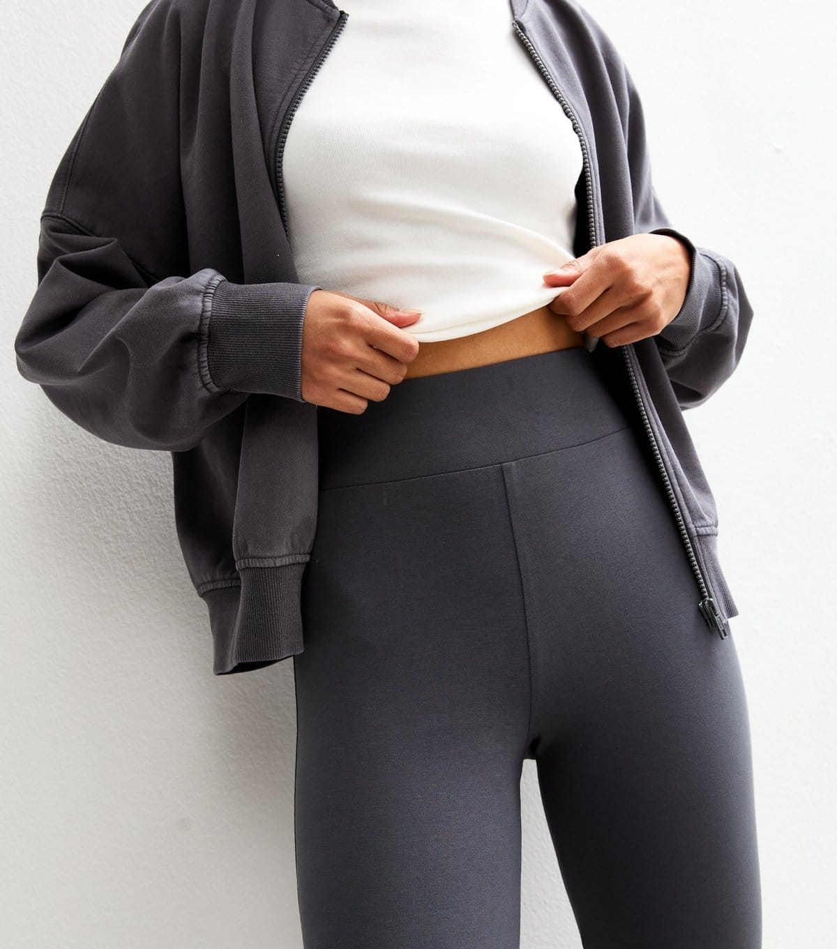 New Look Women's Grey High Waist Jersey Kick Flare Leggings New Look - 2