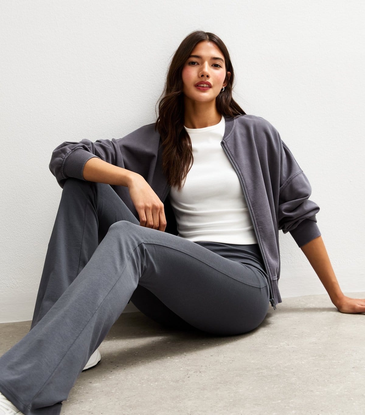 New Look Women's Grey High Waist Jersey Kick Flare Leggings New Look - 3