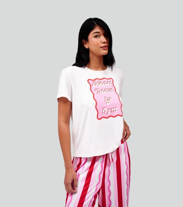 Loungeable Women's Pink Please Leave By 9PM Print T-Shirt Loungeable New Look - 2