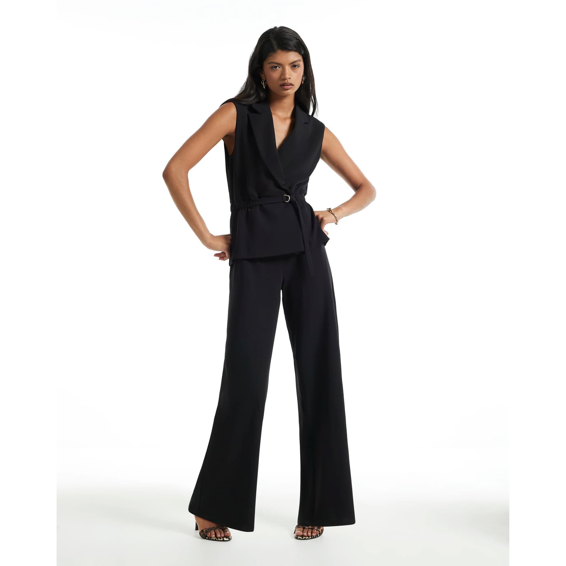 River Island River Island Womens Black Elasticated Waist Jumpsuit
