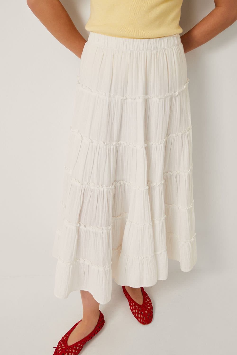 Monsoon Monsoon Women's Ginny Tiered Maxi Skirt Ivory