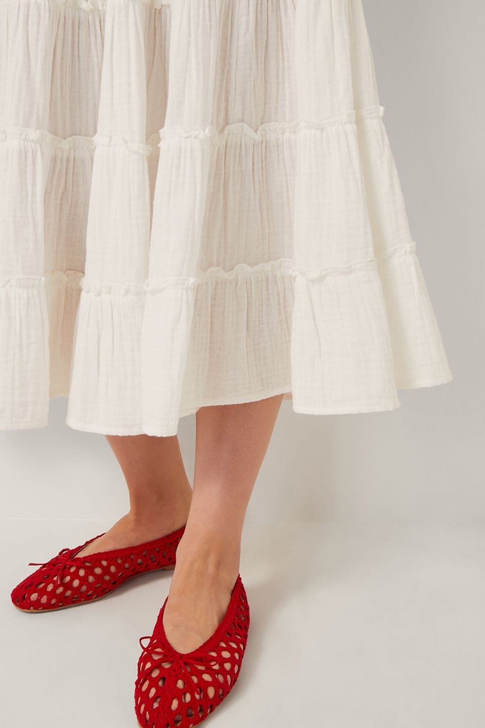 Monsoon Monsoon Women's Ginny Tiered Maxi Skirt Ivory - 4