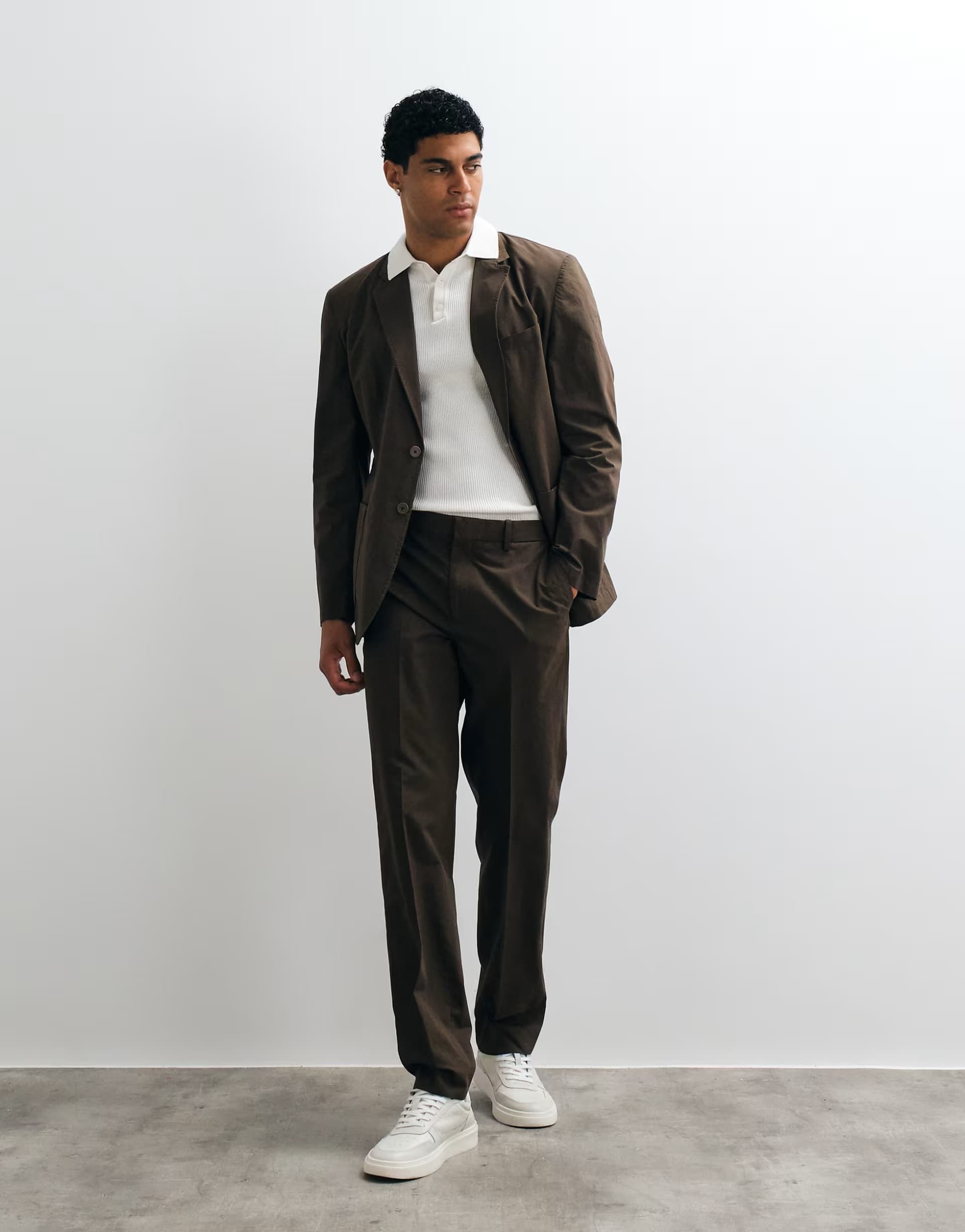 ASOS Mango Roma straight trouser co-ord in brown