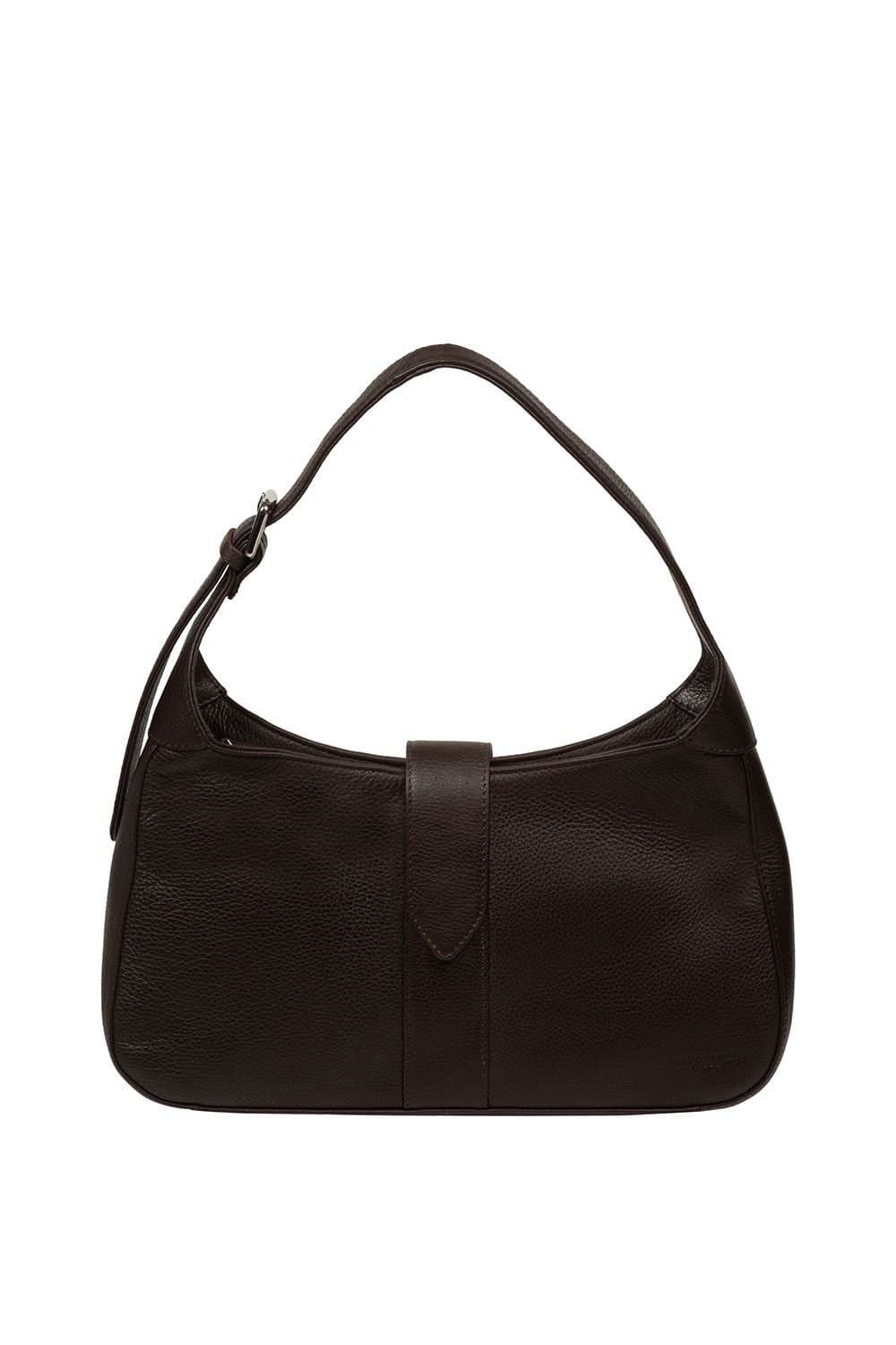 Pure Luxuries London Pure Luxuries London 'Suki' Dark Brown Leather Evening Bag