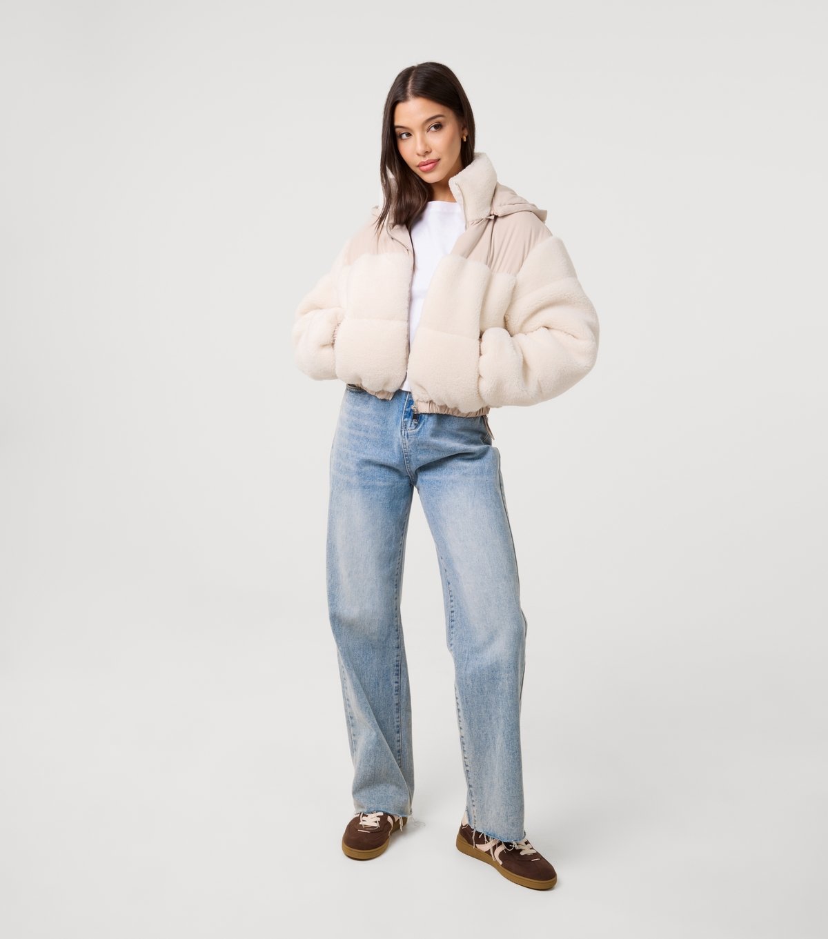 Pink Vanilla Women's Cream Tiered Hooded Coat Pink Vanilla New Look - 2