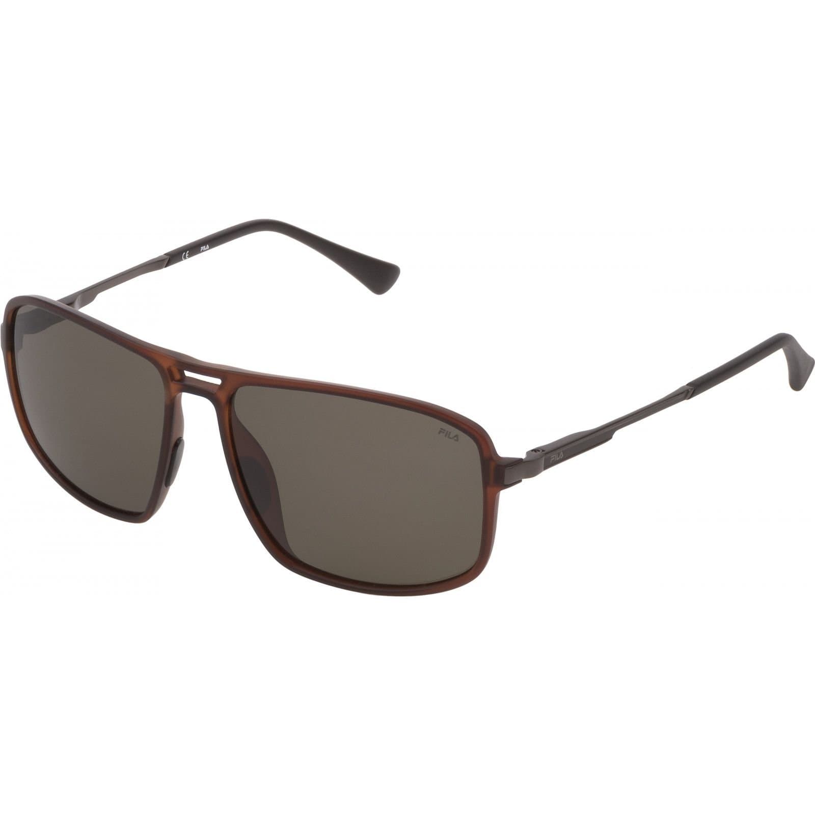 FILA FILA Men's SF9329-587F7P Square/Rectangle Sunglasses in Brown