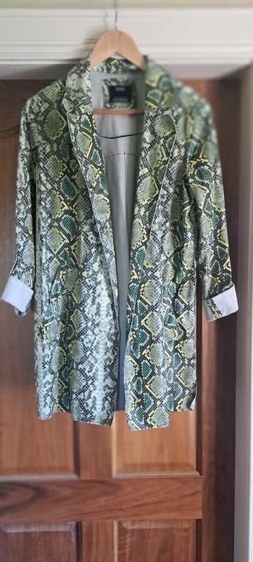 Bershka Green Leopard Print Blazer Jacket