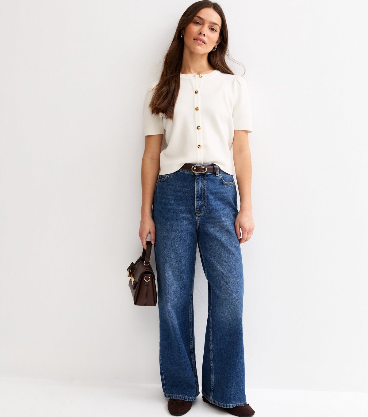 New Look Women's Petite Cream Lightweight Knit Short Sleeve Cardigan New Look - 3