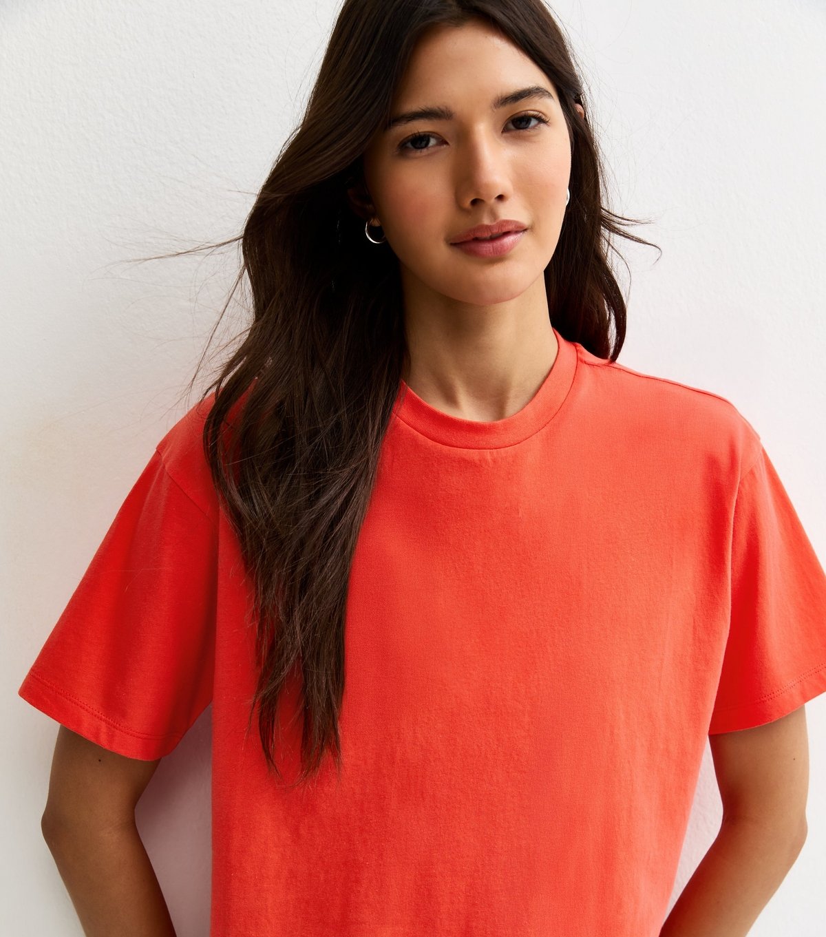 New Look Women's Bright Orange Cotton Boxy T-Shirt New Look - 2