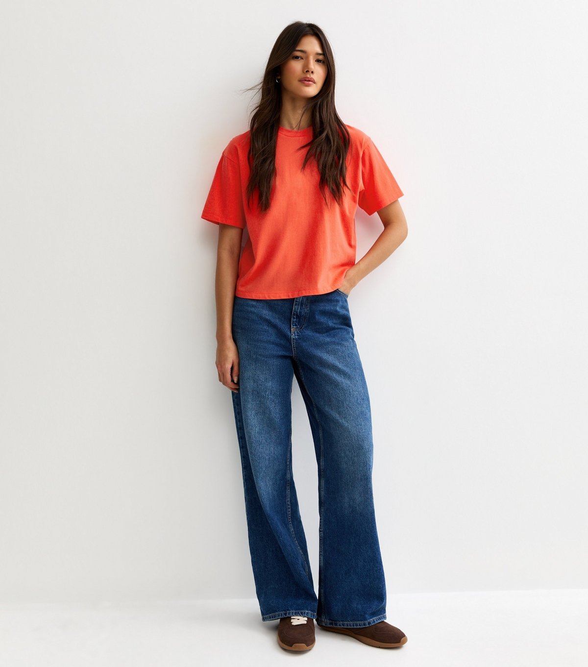 New Look Women's Bright Orange Cotton Boxy T-Shirt New Look - 3