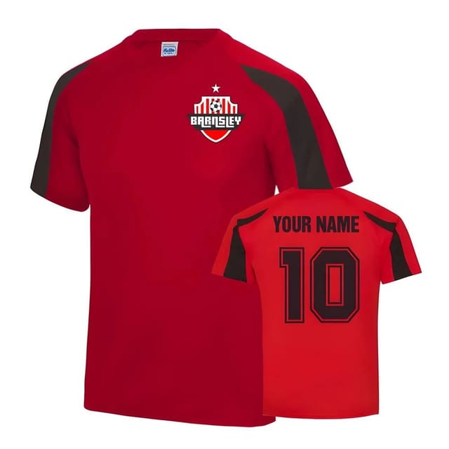 Barnsley Barnsley Men's Personalised Your Name Sports Training Jersey Red - 2