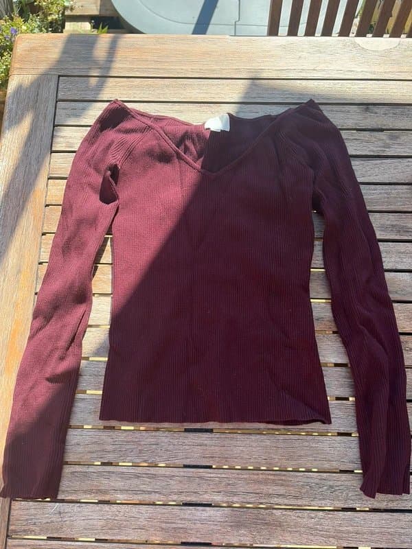 H&M Burgundy Off Shoulder Autumnal Top