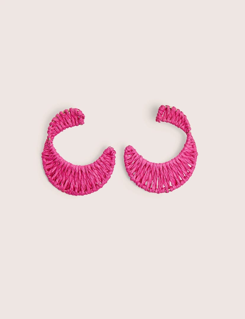 Public Desire Woven Pink Hoop Earrings - 1