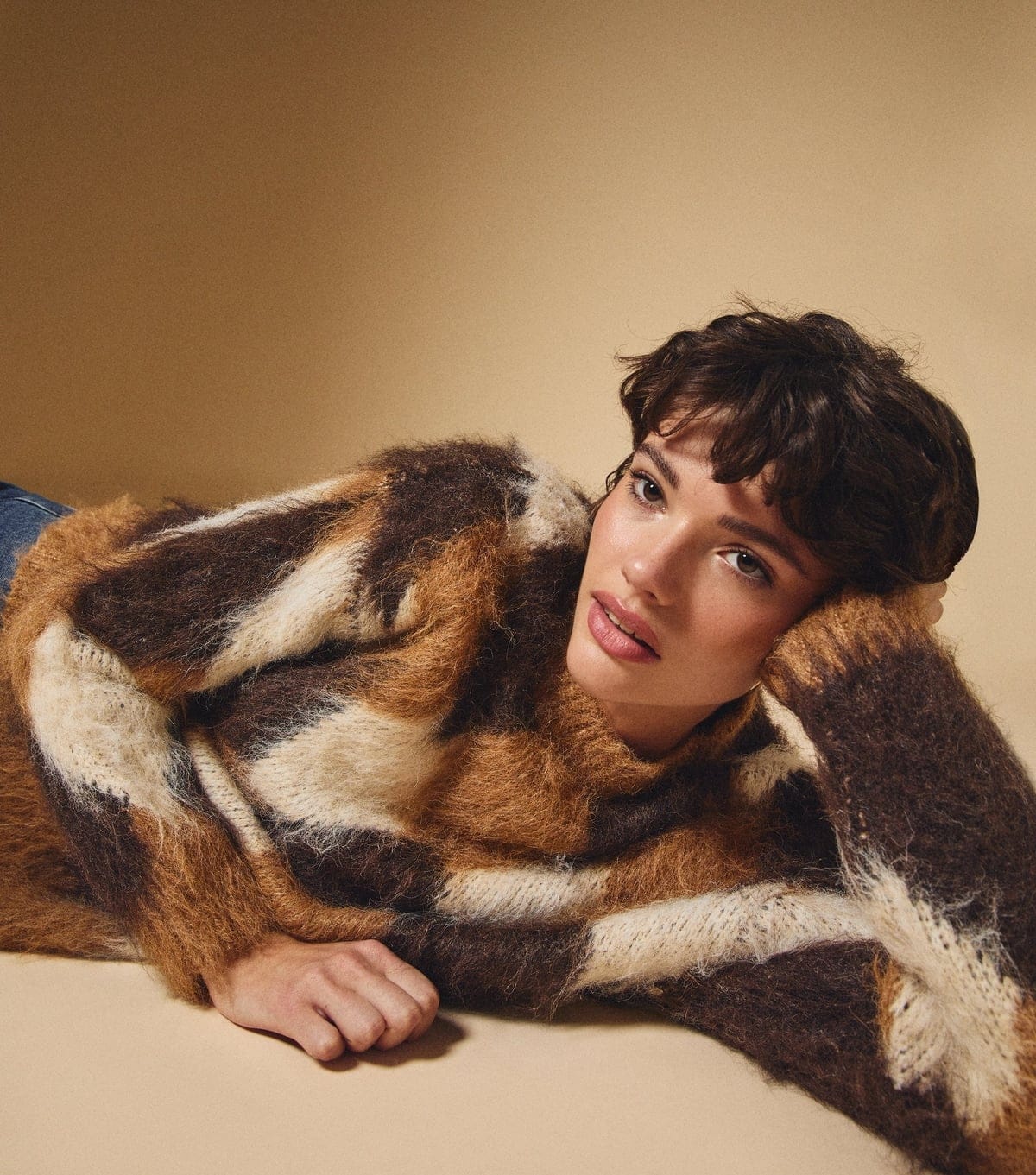 New Look Women's Brown Brushed Diamond Pattern Jumper New Look - 4