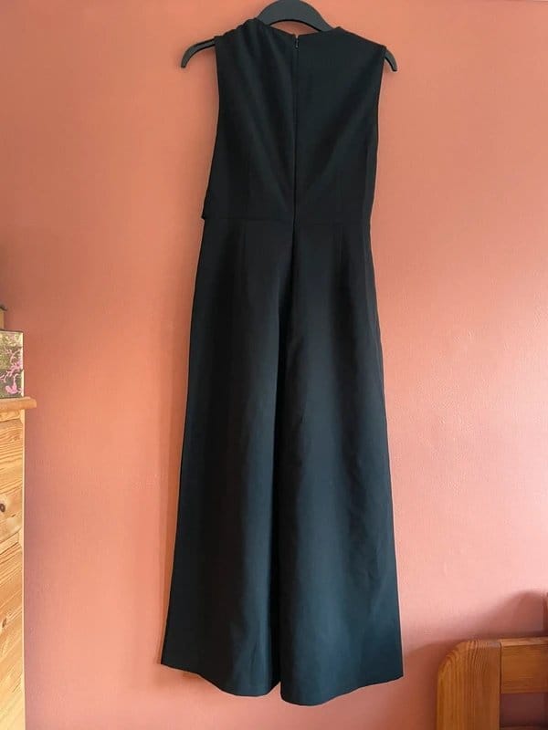 ASOS Black Tie Front Jumpsuit Wide Leg Culotte Playsuit
