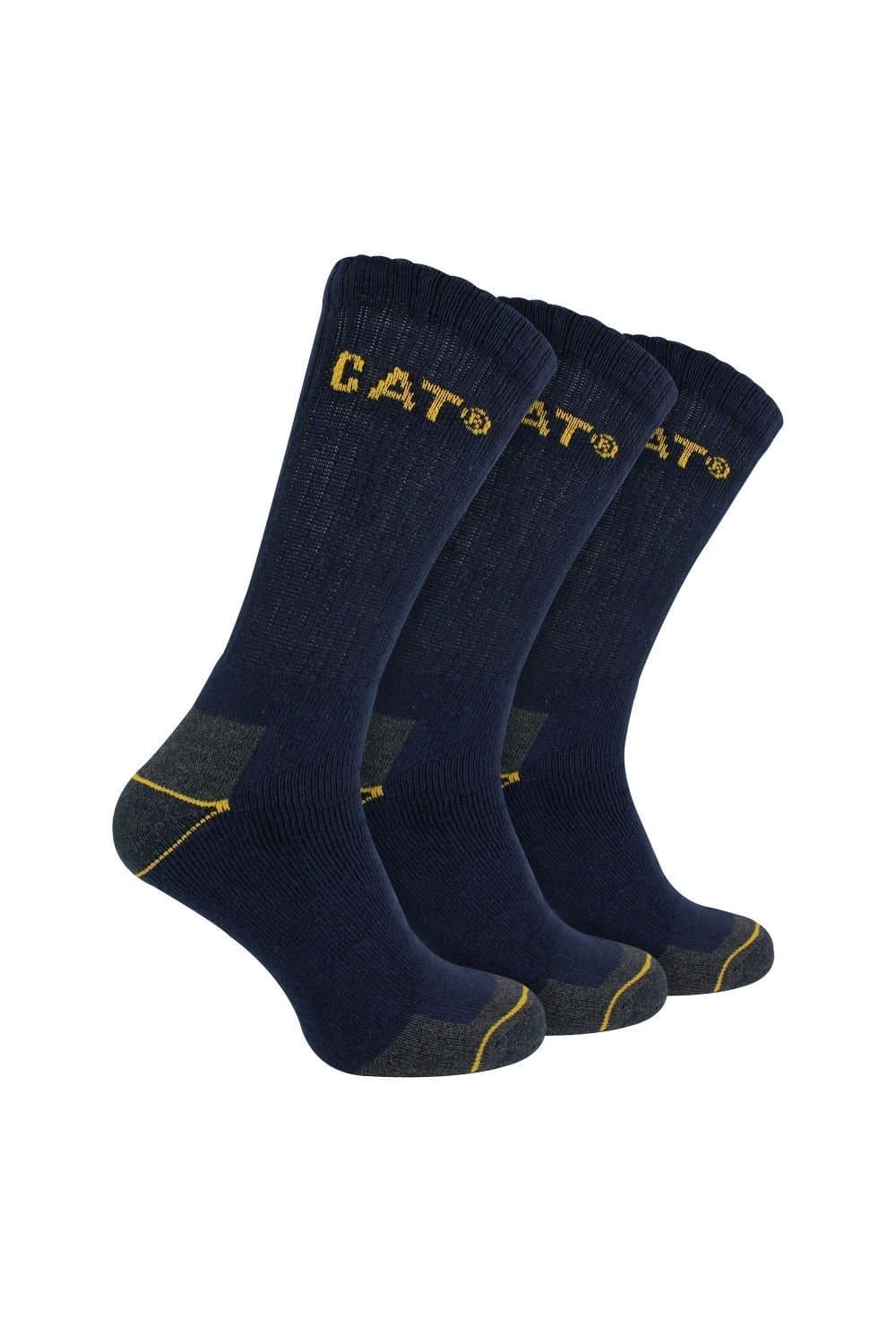 CAT CAT Men's 3 Pack Real Work Cotton Socks in Navy