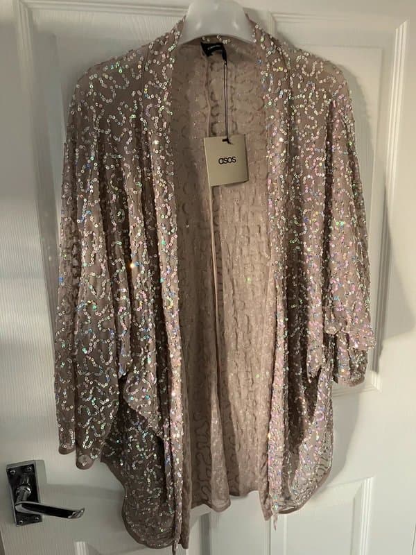 ASOS Dusky pink evening wear sequin kimono