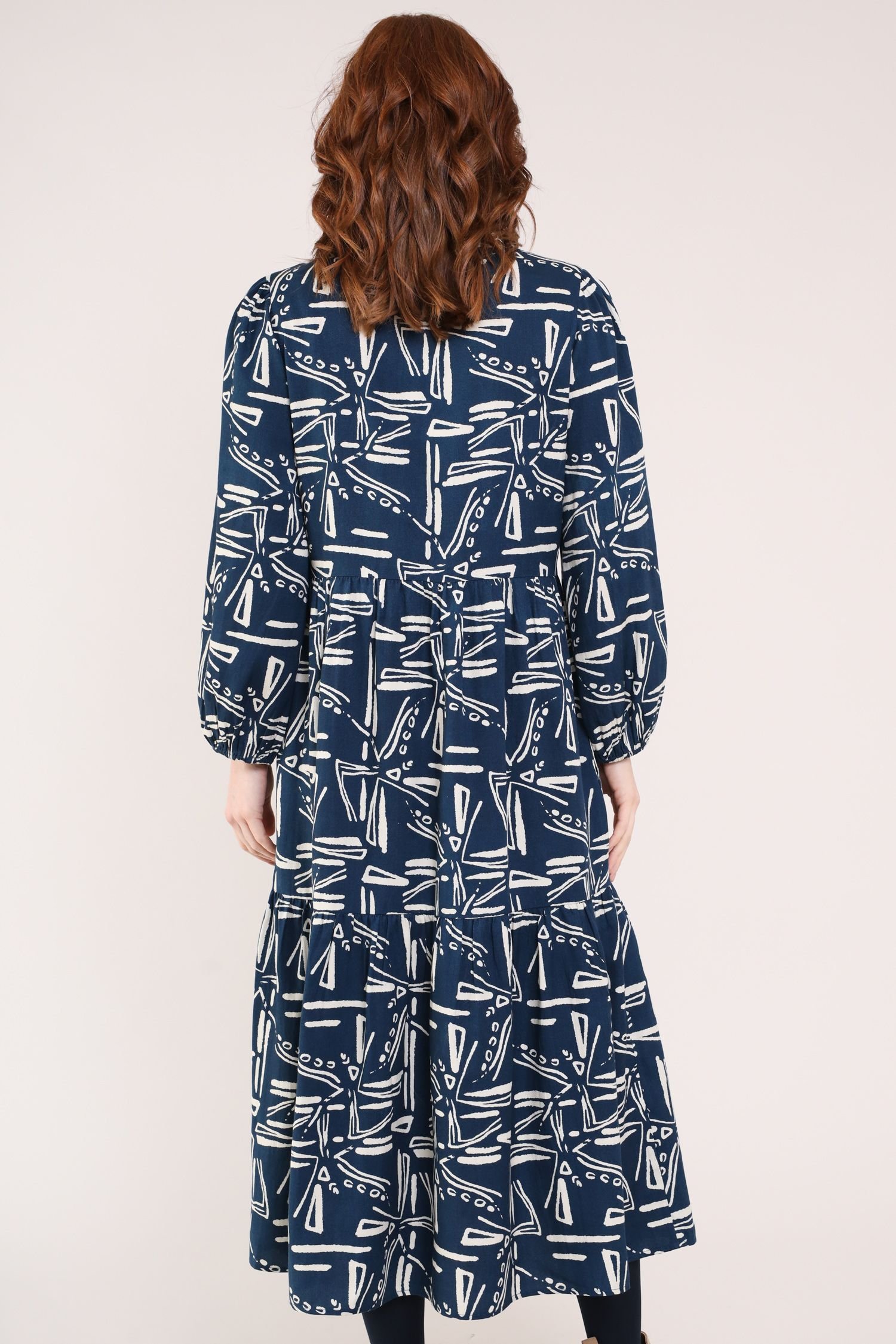 Nomads Clothing Nomads Clothing Women's Viscose Tiered Dress in Dark Navy - 4