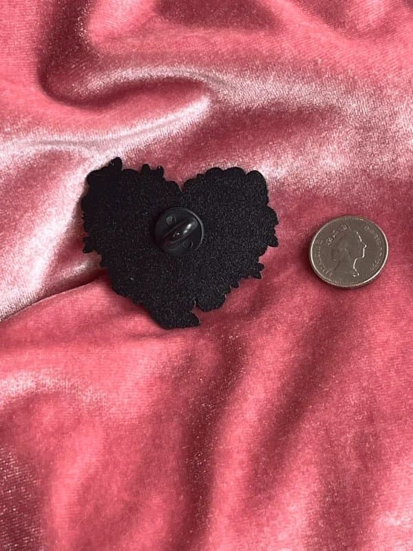 Bambi Cute Bambi & Faline With Thumper Bunny Large Heart Shaped Cartoon Collectors Pin Badge