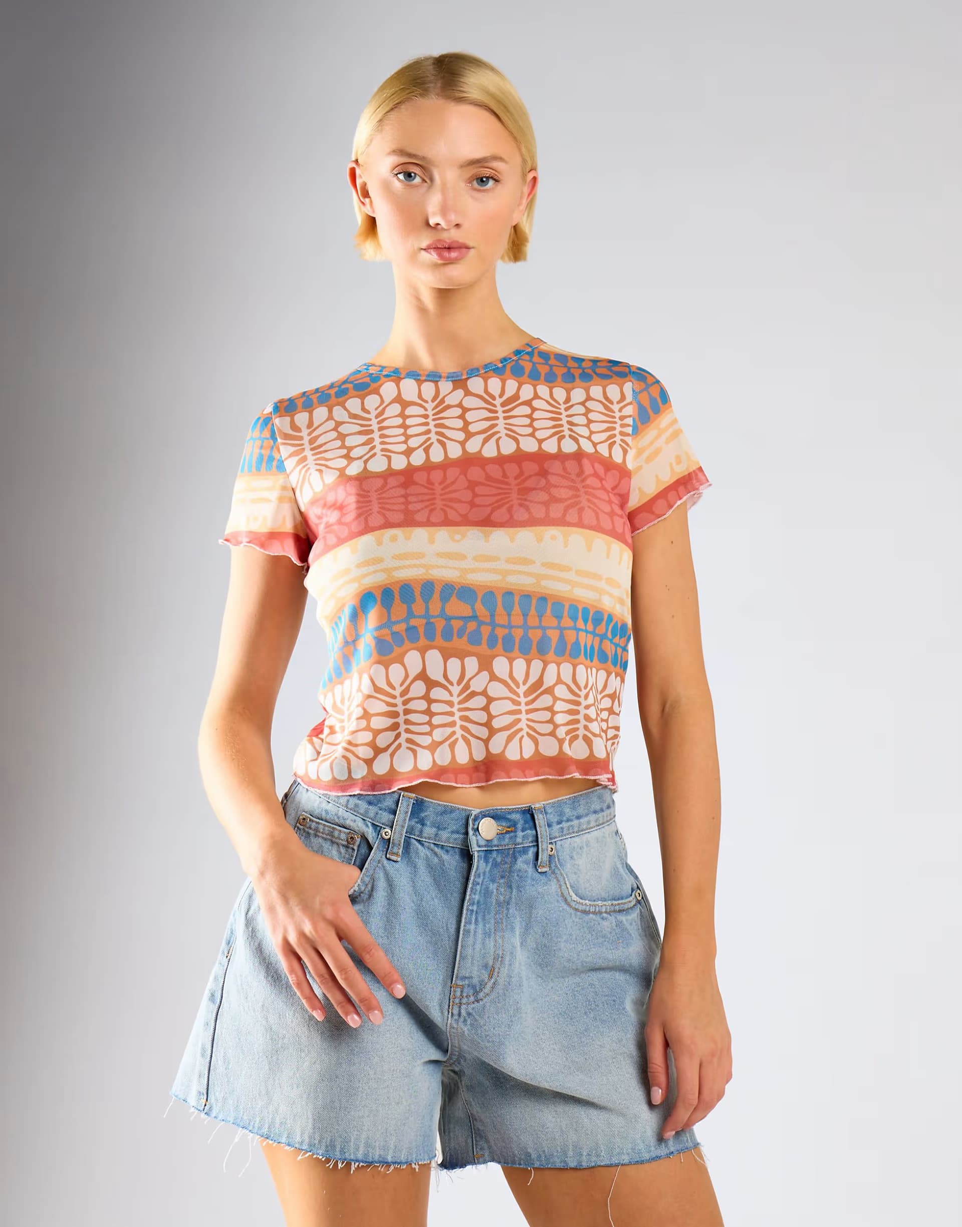 ASOS Glamorous Ripped denim shorts in vintage blue