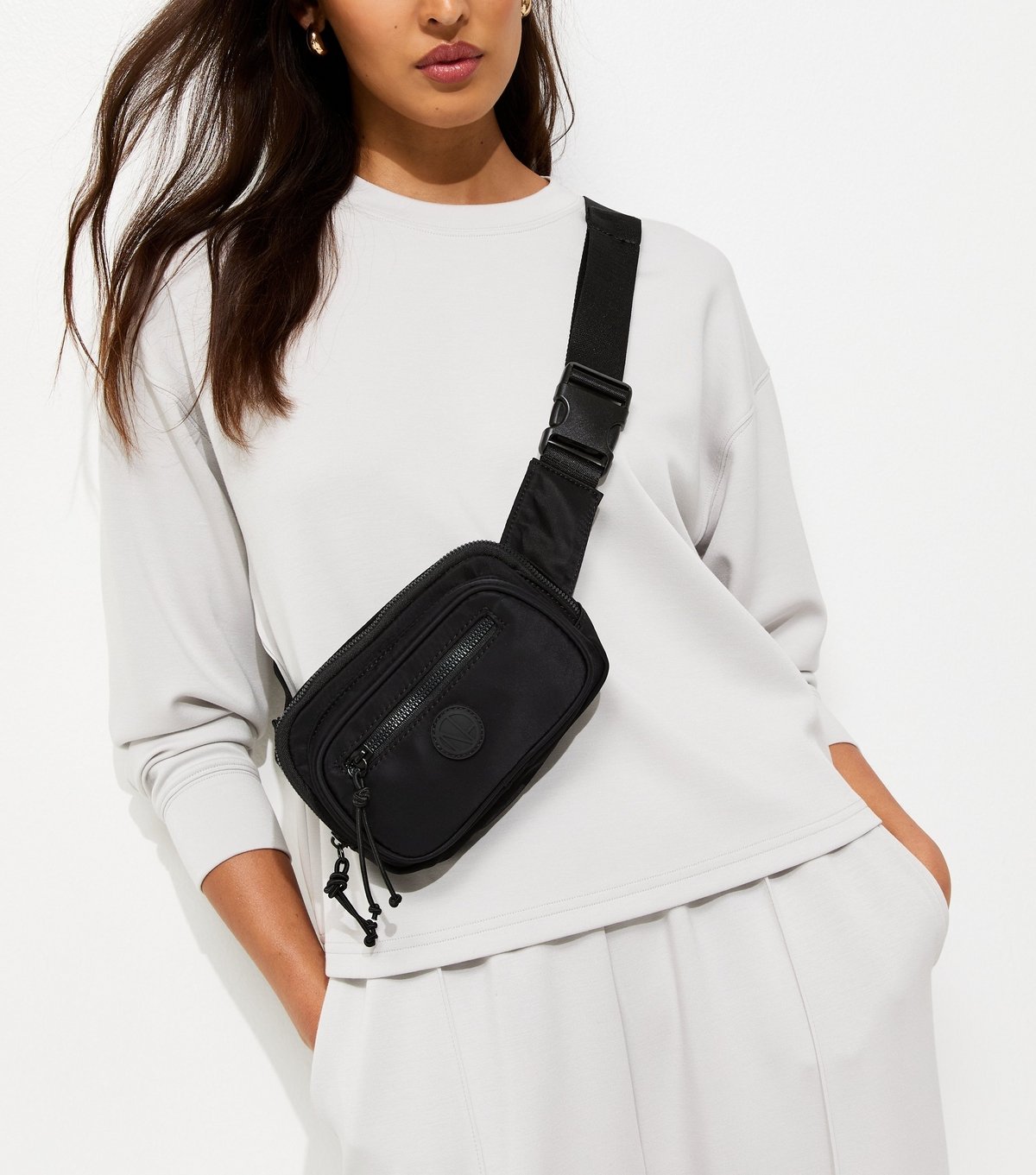 New Look Black Woven Zipped Belt Bag New Look - 2