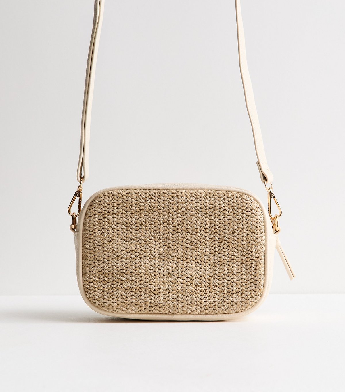 New Look Cream Raffia Pocket Front Crossbody Bag New Look - 4