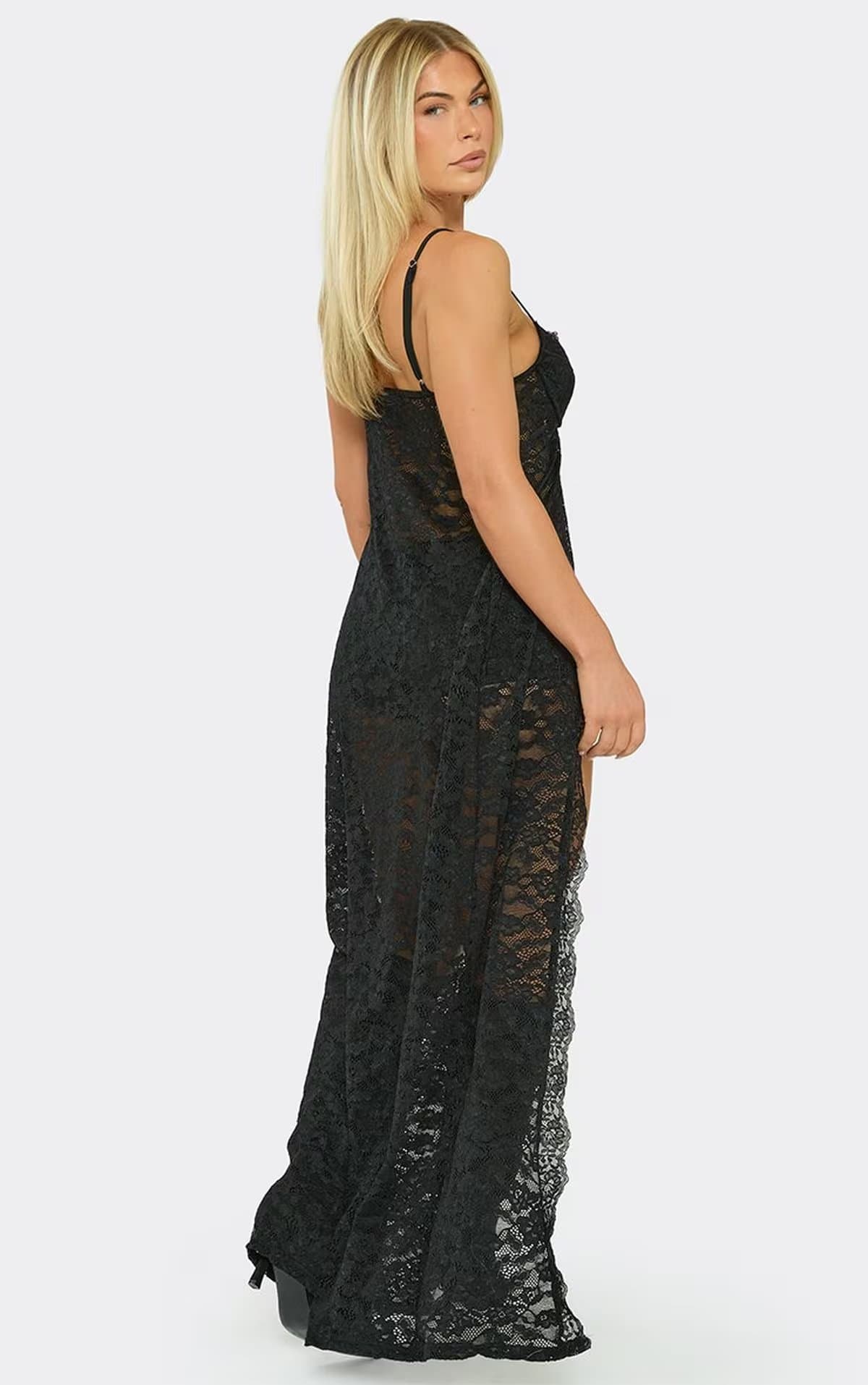 EGO Low Rise Mini Shorts In Black Lace, Women's Size UK 6