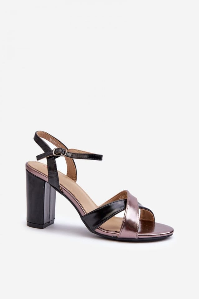 Love Lace Love Lace Women's Intertwined Strap Stiletto Heel Sandals with Buckle Fit in Black - 2