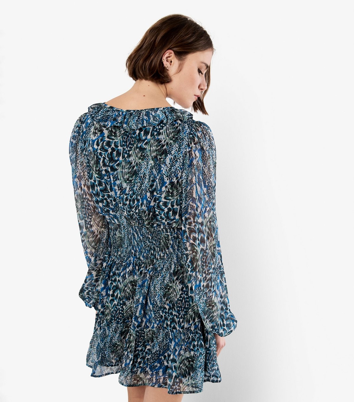 Apricot Women's Green Feather Print Chiffon Mini Dress Apricot New Look - 2