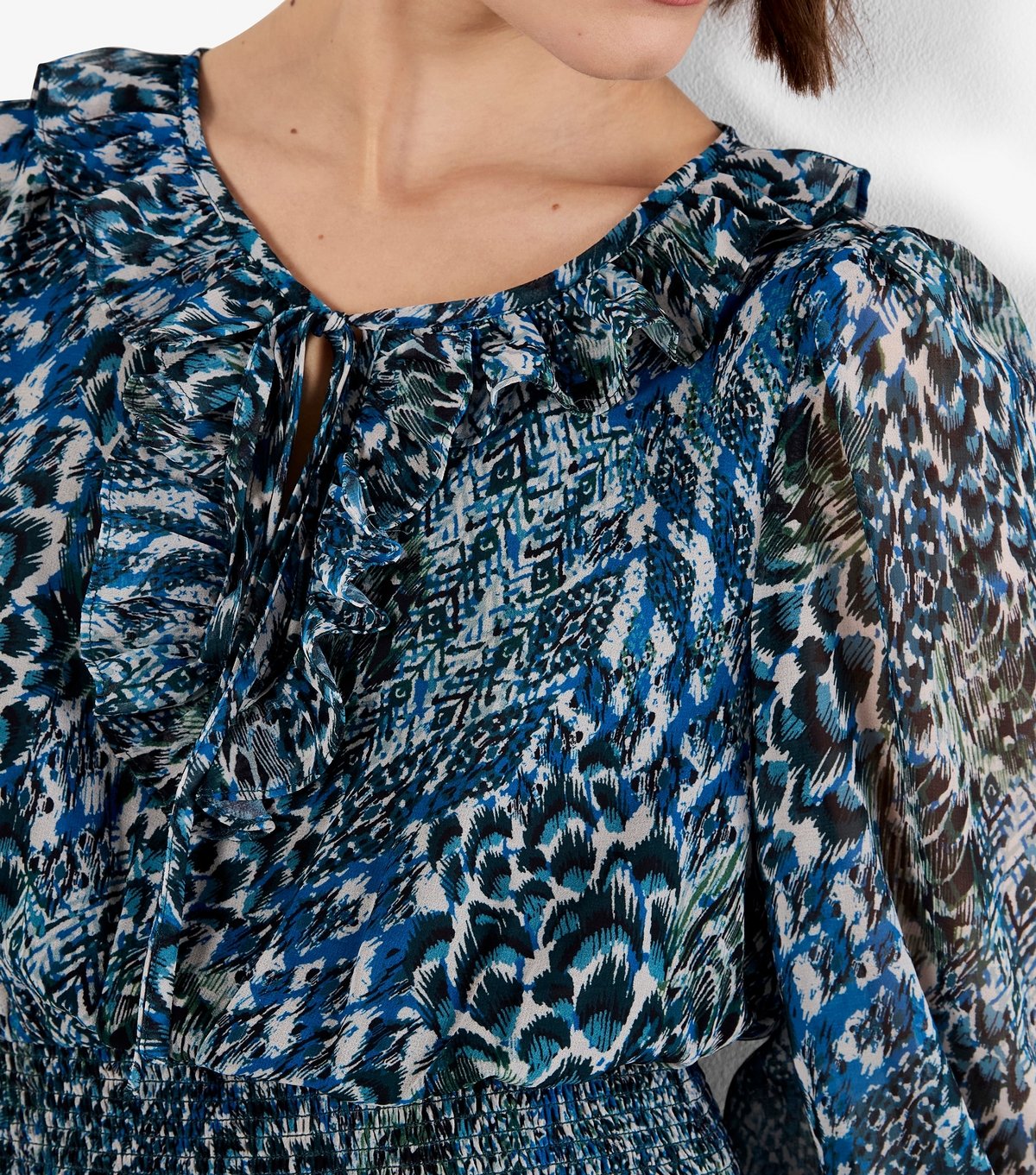 Apricot Women's Green Feather Print Chiffon Mini Dress Apricot New Look - 4