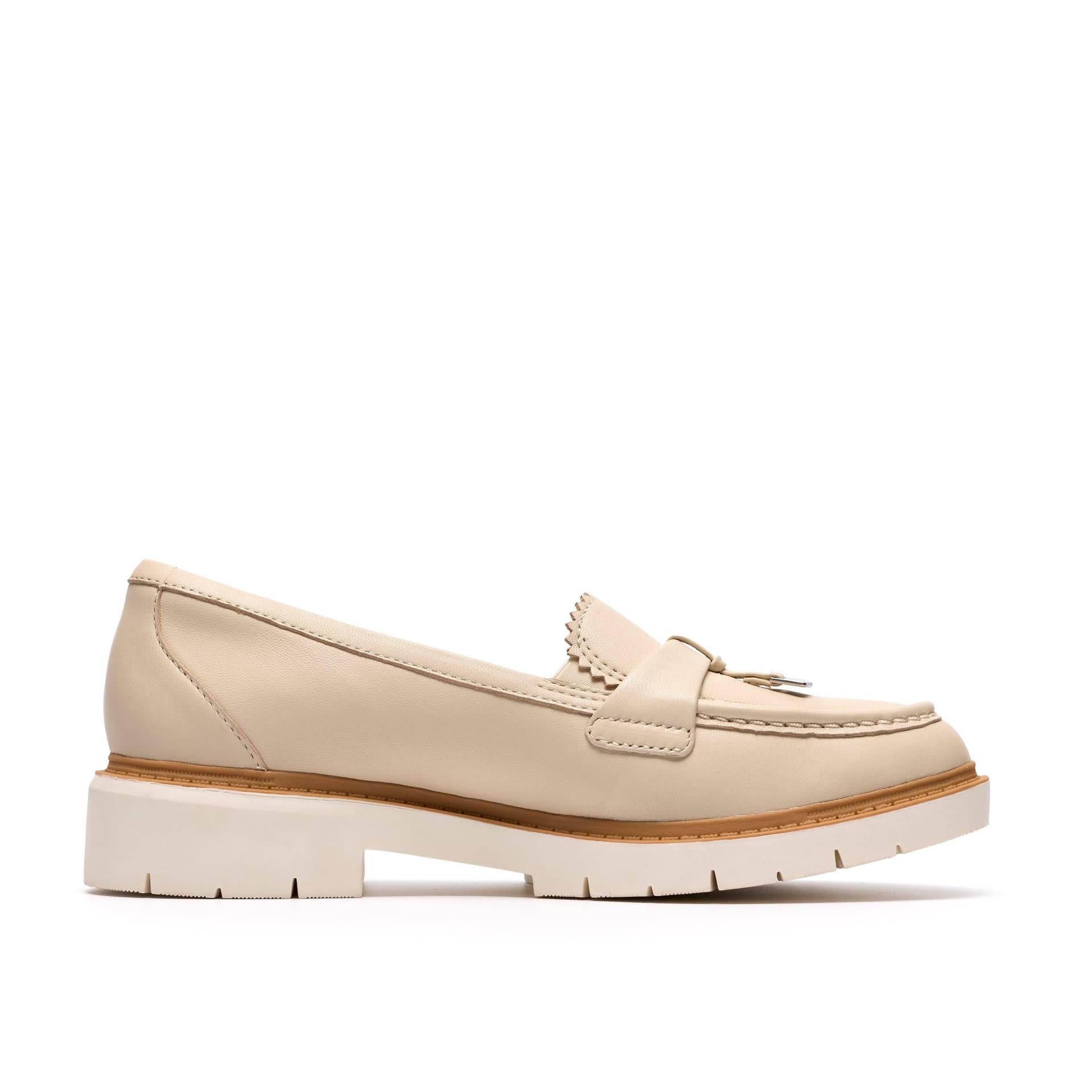 Clarks Clarks Cream Leather Loafers for Women