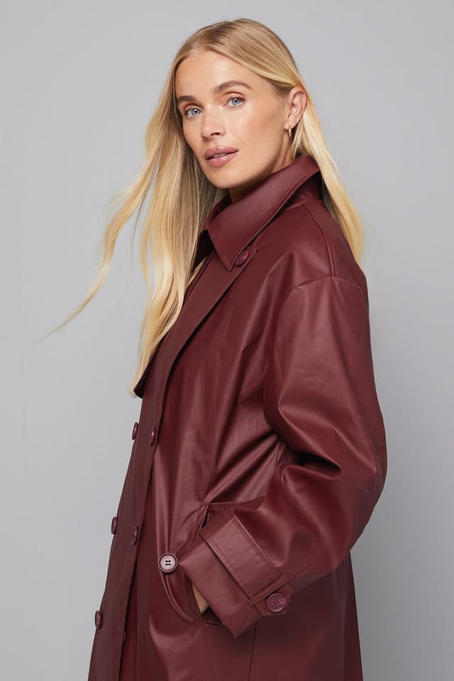 Wallis Wallis Women's Petite A Line Inverted Box Pleat Back Mac in Berry - 2