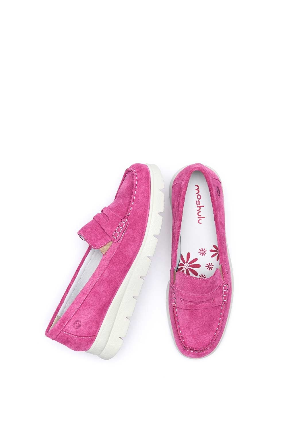 Moshulu Moshulu Women's 'Shearwater' Casual Moccasin Loafer Trainers in Fuchsia - 2